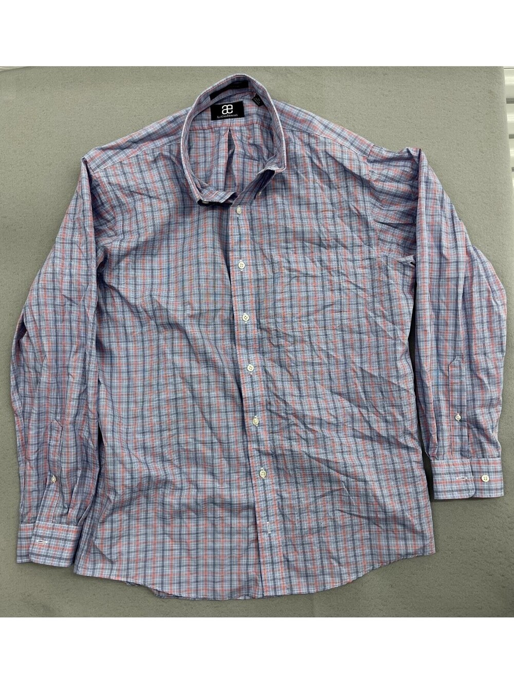 Allen Edmonds Shirt Men's Size  XLarge Plaid Collared Long Sleeve Button Down